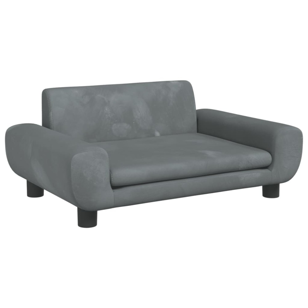 vidaXL Canapea pentru copii, gri închis, 70x45x33 cm, catifea