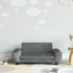 vidaXL Canapea pentru copii, gri închis, 70x45x33 cm, catifea vidaXL Canapea pentru copii, gri închis, 70x45x33 cm, catifea