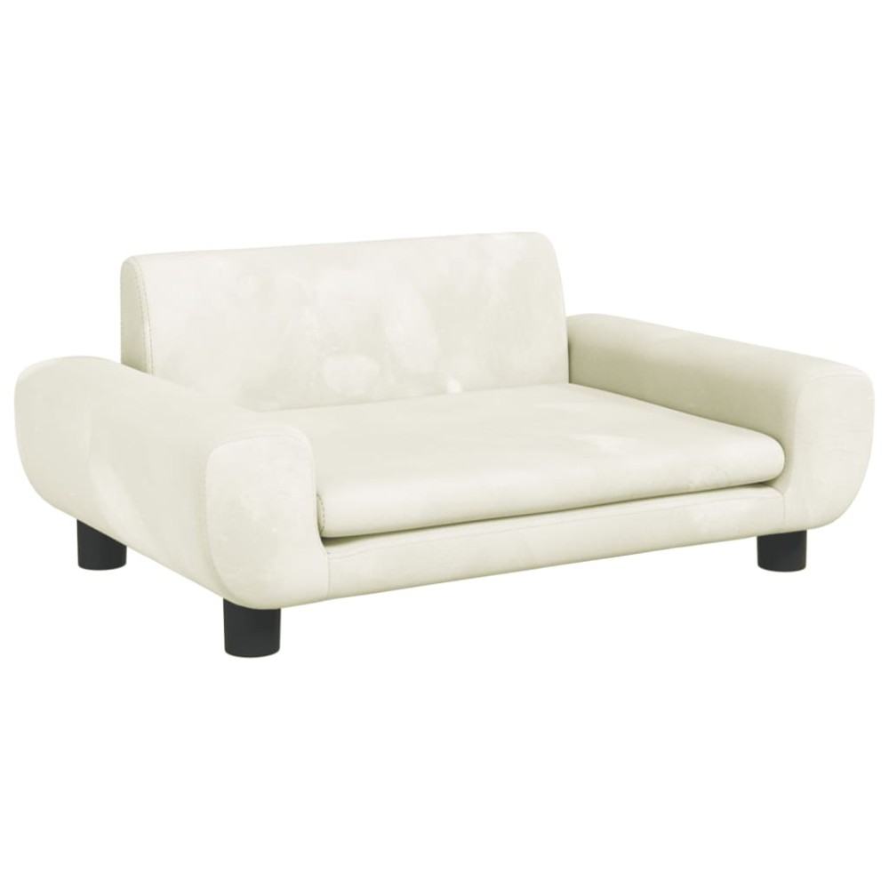 vidaXL Canapea pentru copii, crem, 70x45x33 cm, catifea