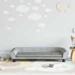 vidaXL Canapea pentru copii, gri deschis, 100x50x26 cm, catifea vidaXL Canapea pentru copii, gri deschis, 100x50x26 cm, catifea