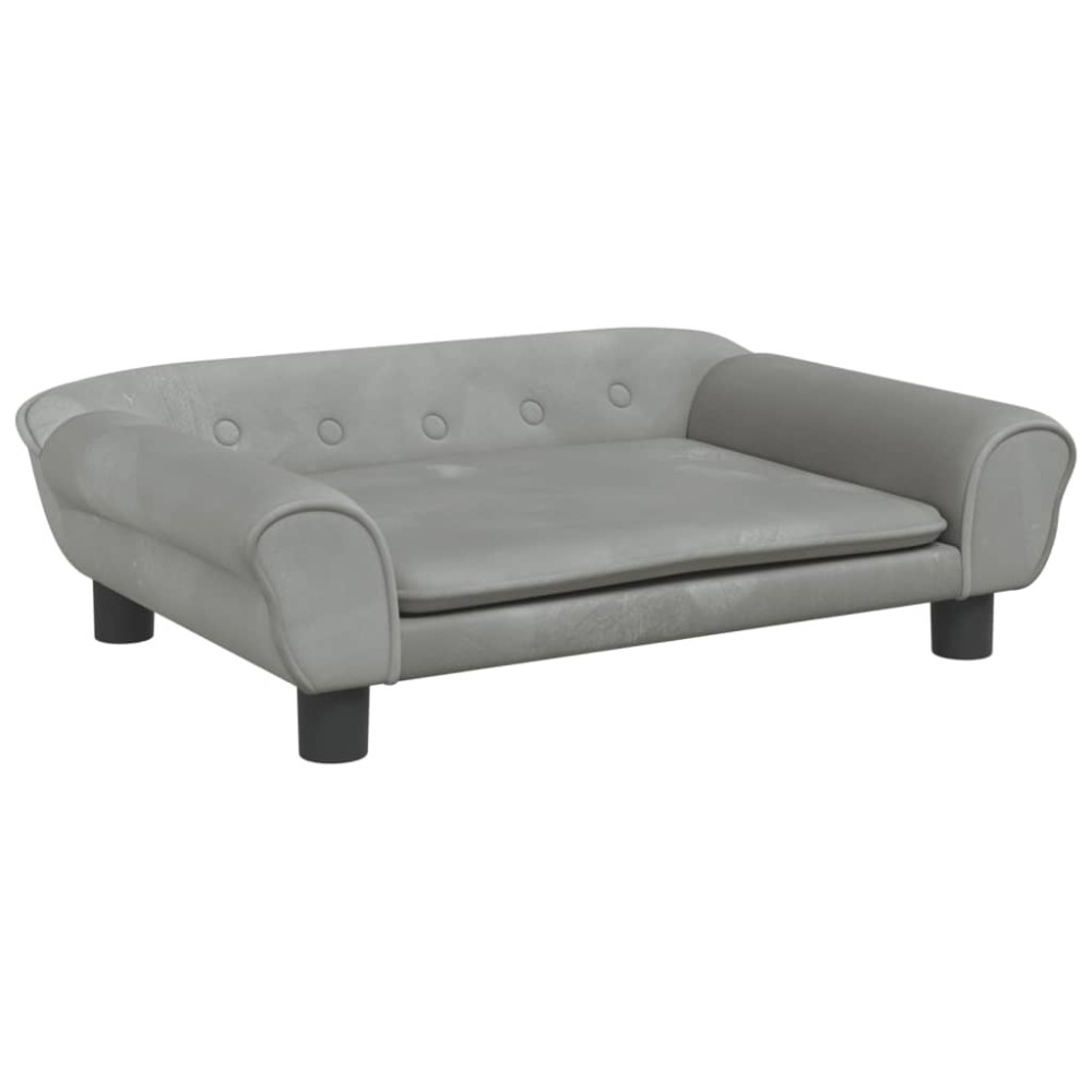 vidaXL Canapea pentru copii, gri deschis, 70x45x26 cm, catifea