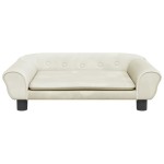 vidaXL Canapea pentru copii, crem, 70x45x26 cm, catifea