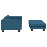 vidaXL Canapea pentru copii cu taburet albastru 100x50x30 cm catifea vidaXL Canapea pentru copii cu taburet albastru 100x50x30 cm catifea