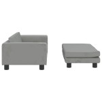 vidaXL Canapea pentru copii cu taburet gri deschis 100x50x30cm catifea vidaXL Canapea pentru copii cu taburet gri deschis 100x50x30cm catifea