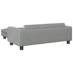 vidaXL Canapea pentru copii cu taburet gri deschis 100x50x30cm catifea vidaXL Canapea pentru copii cu taburet gri deschis 100x50x30cm catifea
