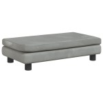 vidaXL Canapea pentru copii cu taburet gri deschis 100x50x30cm catifea vidaXL Canapea pentru copii cu taburet gri deschis 100x50x30cm catifea