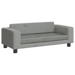 vidaXL Canapea pentru copii cu taburet gri deschis 100x50x30cm catifea vidaXL Canapea pentru copii cu taburet gri deschis 100x50x30cm catifea