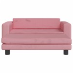 vidaXL Canapea pentru copii cu taburet roz 100x50x30 cm catifea vidaXL Canapea pentru copii cu taburet roz 100x50x30 cm catifea
