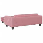 vidaXL Canapea pentru copii cu taburet roz 100x50x30 cm catifea vidaXL Canapea pentru copii cu taburet roz 100x50x30 cm catifea