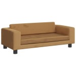vidaXL Canapea pentru copii cu taburet maro 100x50x30 cm catifea vidaXL Canapea pentru copii cu taburet maro 100x50x30 cm catifea