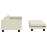 vidaXL Canapea pentru copii cu taburet crem 100x50x30 cm catifea vidaXL Canapea pentru copii cu taburet crem 100x50x30 cm catifea