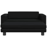vidaXL Canapea copii cu taburet negru 100x50x30cm piele ecologică vidaXL Canapea copii cu taburet negru 100x50x30cm piele ecologică