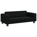 vidaXL Canapea copii cu taburet negru 100x50x30cm piele ecologică vidaXL Canapea copii cu taburet negru 100x50x30cm piele ecologică