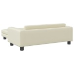 vidaXL Canapea copii cu taburet crem 100x50x30cm piele ecologică vidaXL Canapea copii cu taburet crem 100x50x30cm piele ecologică