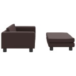 vidaXL Canapea copii cu taburet maro 100x50x30cm piele ecologică vidaXL Canapea copii cu taburet maro 100x50x30cm piele ecologică