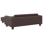 vidaXL Canapea copii cu taburet maro 100x50x30cm piele ecologică vidaXL Canapea copii cu taburet maro 100x50x30cm piele ecologică