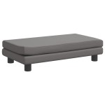 vidaXL Canapea copii cu taburet gri 100x50x30cm piele ecologică vidaXL Canapea copii cu taburet gri 100x50x30cm piele ecologică