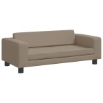vidaXL Canapea copii cu taburet cappuccino 100x50x30cm piele ecologică vidaXL Canapea copii cu taburet cappuccino 100x50x30cm piele ecologică