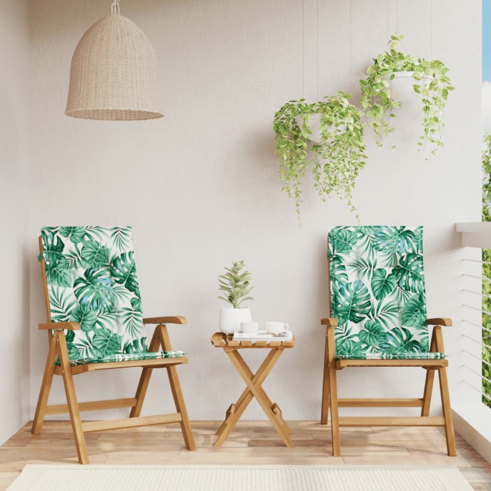 vidaXL Scaune de grădină rabatabile cu perne, 2 buc., lemn masiv tec