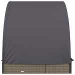 vidaXL Șezlong 2 persoane acoperiș rotund gri 211x112x140 cm poliratan vidaXL Șezlong 2 persoane acoperiș rotund gri 211x112x140 cm poliratan