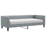 vidaXL Pat de zi cu saltea, gri deschis, 80x200 cm, textil