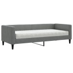 vidaXL Pat de zi cu saltea, gri închis, 80x200 cm, textil