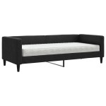 vidaXL Pat de zi cu saltea, negru, 80x200 cm, textil