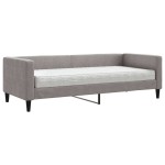 vidaXL Pat de zi cu saltea, gri taupe, 80x200 cm, textil