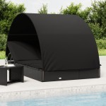 vidaXL Șezlong 2 pers. acoperiș rotund negru 211x112x140 cm poliratan vidaXL Șezlong 2 pers. acoperiș rotund negru 211x112x140 cm poliratan
