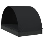 vidaXL Șezlong 2 pers. acoperiș rotund negru 211x112x140 cm poliratan vidaXL Șezlong 2 pers. acoperiș rotund negru 211x112x140 cm poliratan