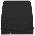 vidaXL Șezlong 2 pers. acoperiș rotund negru 211x112x140 cm poliratan vidaXL Șezlong 2 pers. acoperiș rotund negru 211x112x140 cm poliratan