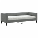 vidaXL Pat de zi cu saltea, gri închis, 90x200 cm, textil