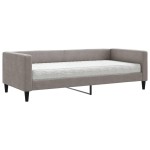 vidaXL Pat de zi cu saltea, gri taupe, 90x200 cm, textil
