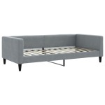 vidaXL Pat de zi cu saltea, gri deschis, 100x200 cm, textil
