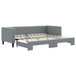vidaXL Pat de zi cu extensie, gri deschis, 80x200 cm, textil vidaXL Pat de zi cu extensie, gri deschis, 80x200 cm, textil