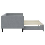 vidaXL Pat de zi cu extensie, gri deschis, 80x200 cm, textil vidaXL Pat de zi cu extensie, gri deschis, 80x200 cm, textil