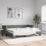 vidaXL Pat de zi cu extensie, gri închis, 80x200 cm, textil vidaXL Pat de zi cu extensie, gri închis, 80x200 cm, textil