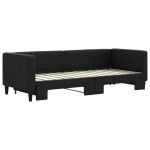 vidaXL Pat de zi cu extensie, negru, 80x200 cm, textil vidaXL Pat de zi cu extensie, negru, 80x200 cm, textil