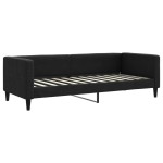 vidaXL Pat de zi cu extensie, negru, 80x200 cm, textil vidaXL Pat de zi cu extensie, negru, 80x200 cm, textil