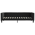 vidaXL Pat de zi cu extensie, negru, 80x200 cm, textil vidaXL Pat de zi cu extensie, negru, 80x200 cm, textil