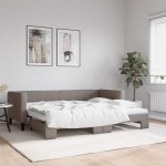 vidaXL Pat de zi cu extensie, gri taupe, 80x200 cm, textil vidaXL Pat de zi cu extensie, gri taupe, 80x200 cm, textil
