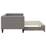 vidaXL Pat de zi cu extensie, gri taupe, 80x200 cm, textil vidaXL Pat de zi cu extensie, gri taupe, 80x200 cm, textil