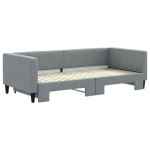 vidaXL Pat de zi cu extensie, gri deschis, 90x200 cm, textil vidaXL Pat de zi cu extensie, gri deschis, 90x200 cm, textil