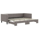 vidaXL Pat de zi cu extensie, gri taupe, 90x200 cm, textil