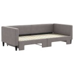 vidaXL Pat de zi cu extensie, gri taupe, 90x200 cm, textil