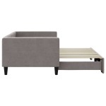 vidaXL Pat de zi cu extensie, gri taupe, 90x200 cm, textil