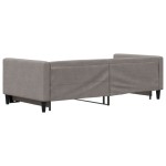 vidaXL Pat de zi cu extensie, gri taupe, 90x200 cm, textil