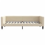 vidaXL Pat de zi cu extensie, crem, 90x200 cm, textil vidaXL Pat de zi cu extensie, crem, 90x200 cm, textil