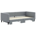 vidaXL Pat de zi cu extensie, gri deschis, 100x200 cm, textil vidaXL Pat de zi cu extensie, gri deschis, 100x200 cm, textil