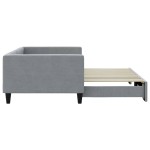 vidaXL Pat de zi cu extensie, gri deschis, 100x200 cm, textil vidaXL Pat de zi cu extensie, gri deschis, 100x200 cm, textil